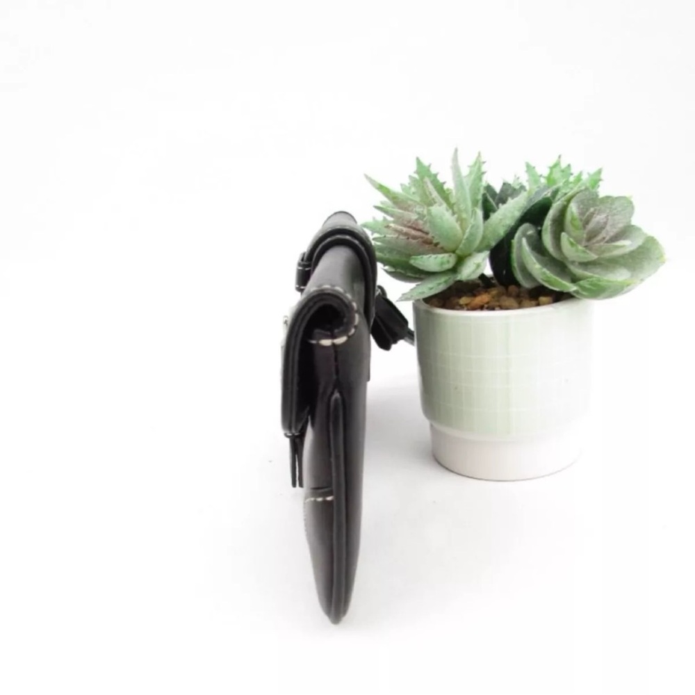 Coach Buckle Black Leather Wristlet - Picture 4 of 6